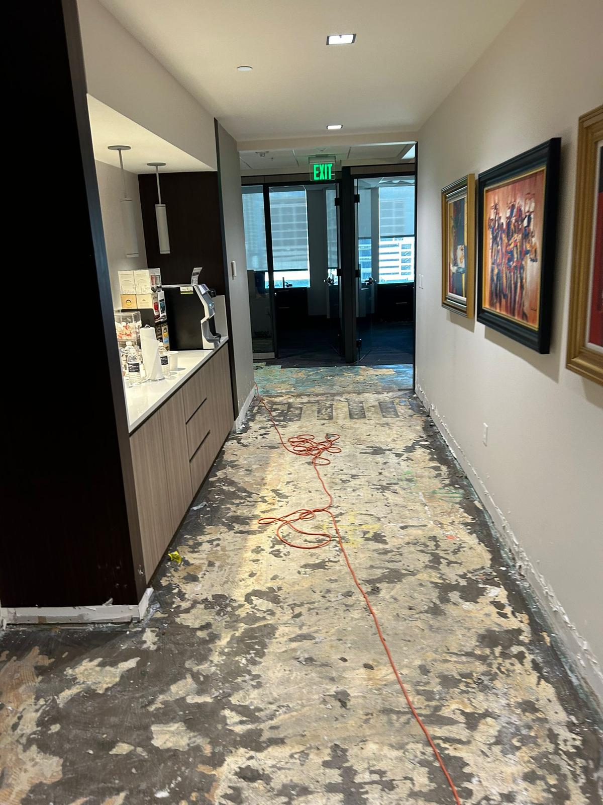 Corridor carpet restoration