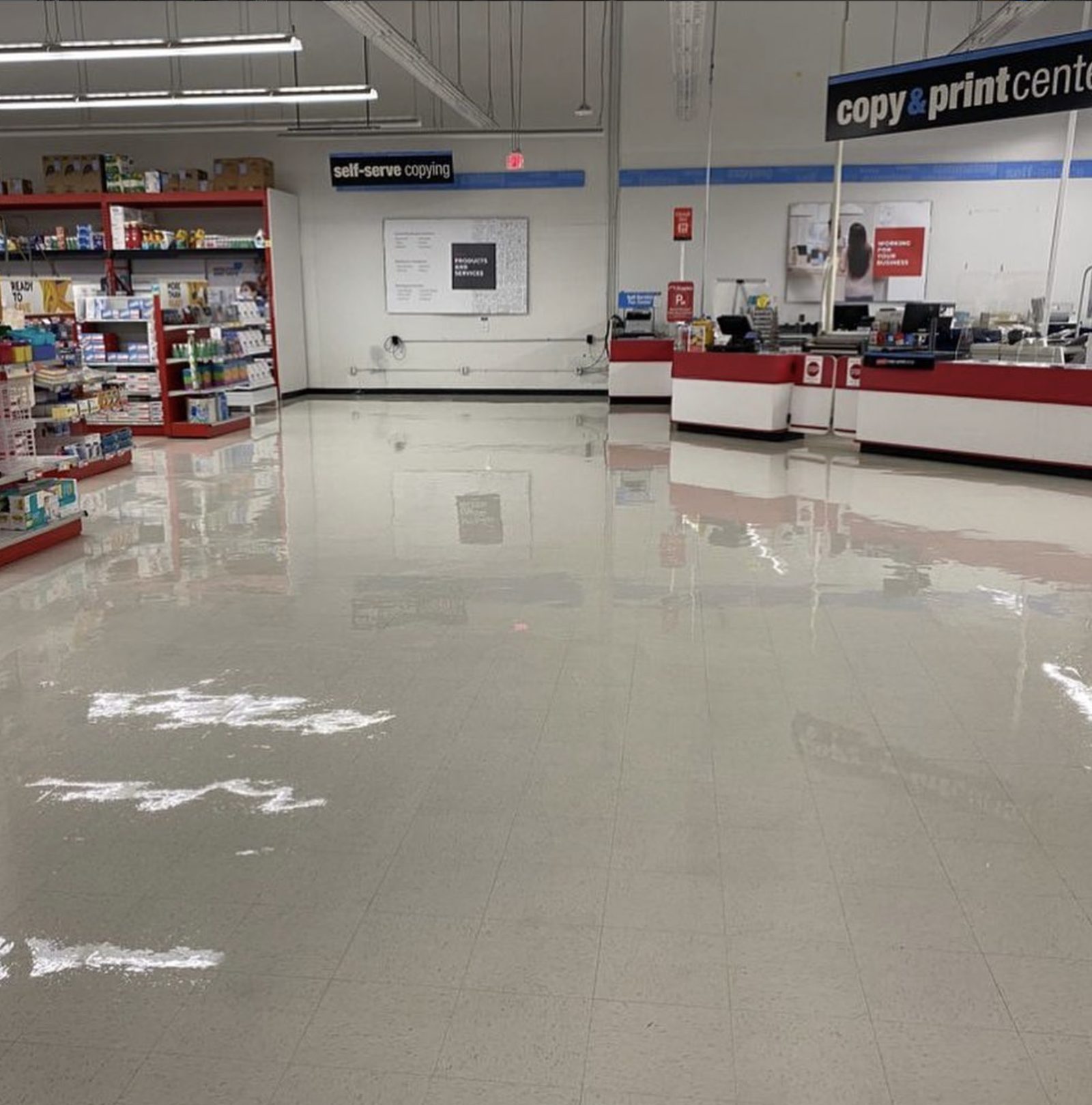 Polished commercial floor finished