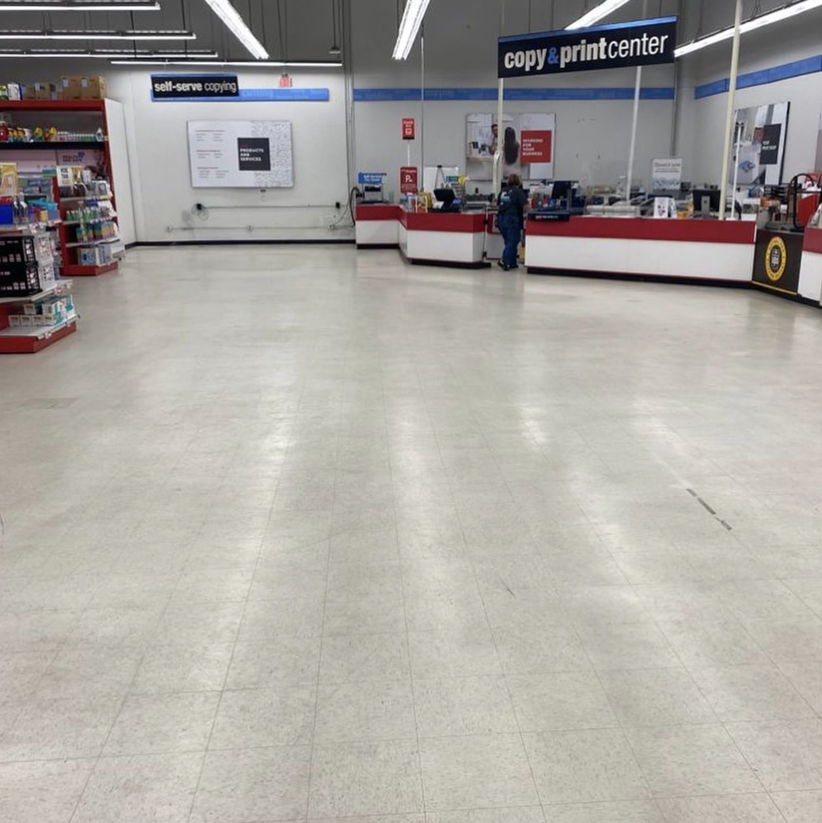 Commercial floor before service