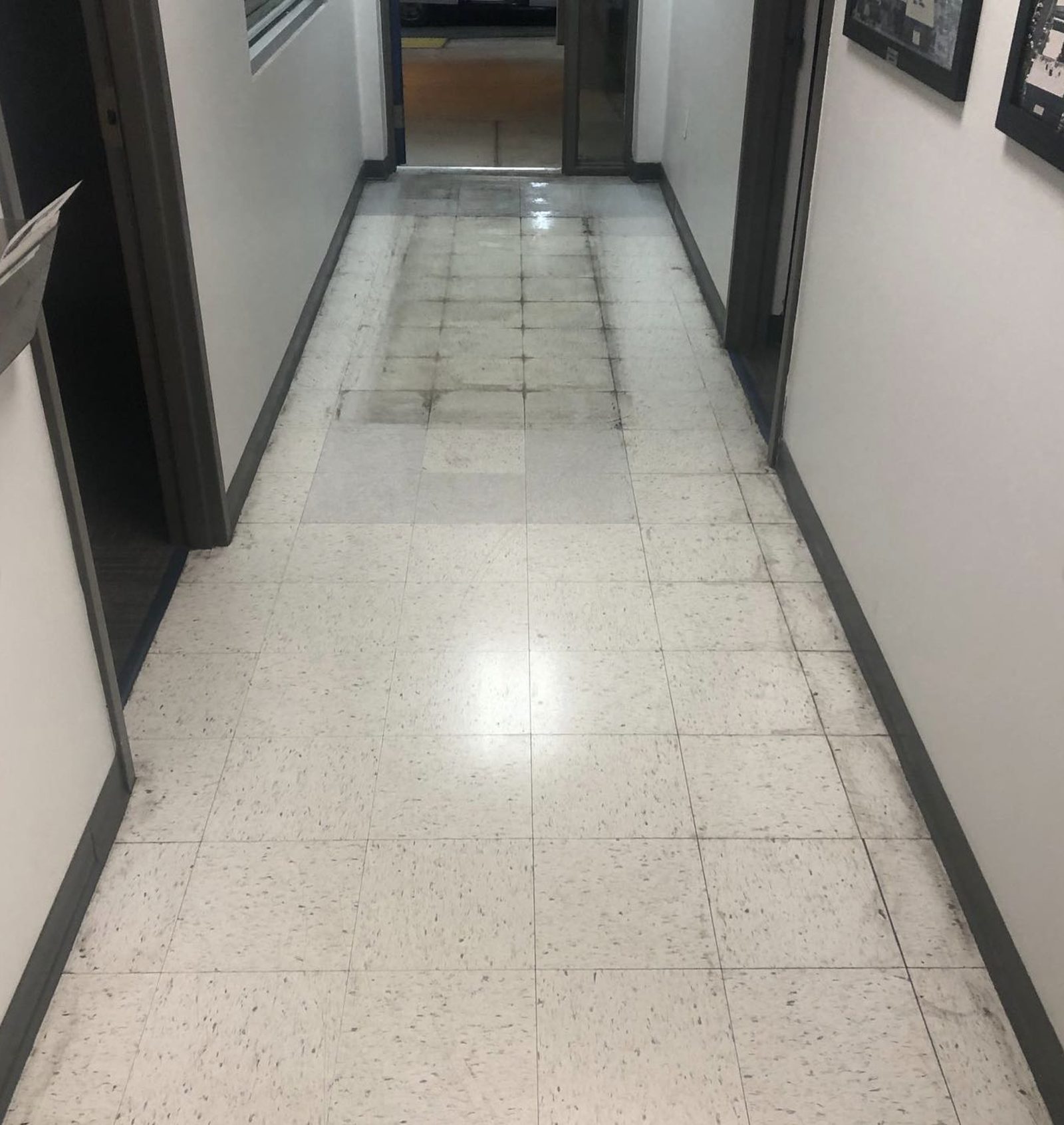 Commercial floor before restoration