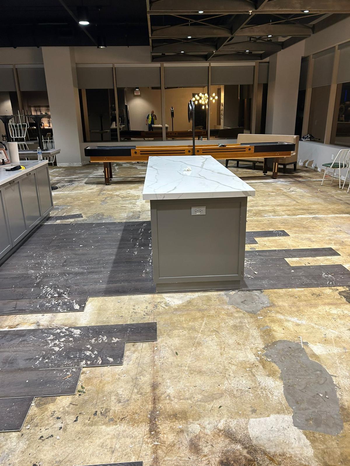Commercial interior under after-hours restoration work